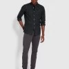 Farah Drake Skinny Fit Cotton Twill Trousers In Charcoal -Farah f4bs9068 022 alt2 04601047 180f 423b b793 b877c4864551