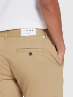 Farah Elm Regular Slim Fit Organic Cotton Twill Chinos In Beige -Farah f4bsb094 223 alt4 f7333234 a68a 4da0 963a 0272875d1118