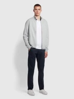 Farah Elm Regular Slim Fit Organic Cotton Twill Chinos In True Navy