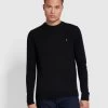 Farah Birchall Slim Fit Crew Neck Jumper In Black