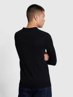 Farah Birchall Slim Fit Crew Neck Jumper In Black -Farah f4gfb042 010 alt3 1