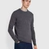 Birchall Crew Neck Lambswool Jumper In Farah Grey Marl -Farah f4gfb042 048 alt1