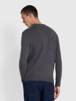 Birchall Crew Neck Lambswool Jumper In Farah Grey Marl -Farah f4gfb042 048 alt3