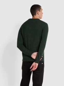 Farah Birchall Crew Neck Lambswool Jumper In Evergreen -Farah f4gfb042 357 alt3