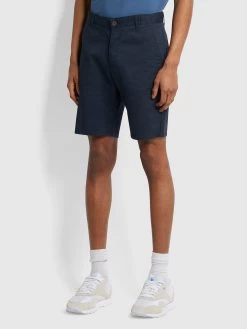 Farah Hawk Organic Cotton Chino Shorts In True Navy