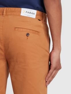 Farah Hawk Regular Fit Dye Twill Shorts In Gold -Farah f4hs9073 209 ALT3