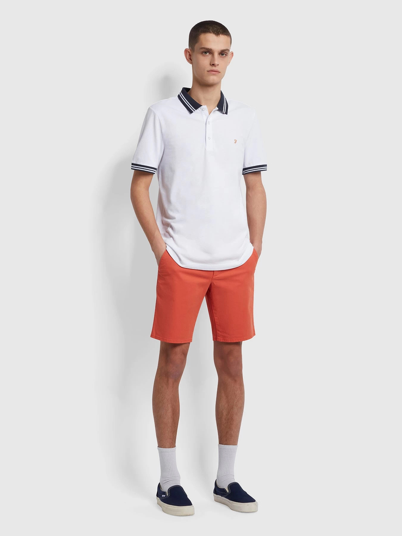 Farah Hawk Dyed Twill Chino Shorts In Topanga Orange 4 Farah Hawk Dyed Twill Chino Shorts In Topanga Orange - Image 2