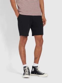 Farah Durrington Organic Cotton Jersey Shorts In Black