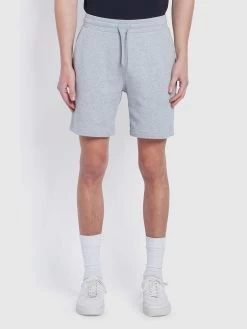 Farah Durrington Organic Cotton Jersey Shorts In Light Grey Marl
