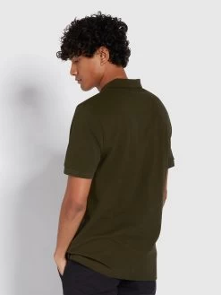 Farah Blanes Slim Fit Organic Cotton Polo Shirt In Evergreen -Farah f4hsb077 042 alt3