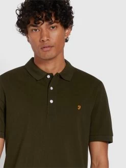 Farah Blanes Slim Fit Organic Cotton Polo Shirt In Evergreen -Farah f4hsb077 042 alt4 7e843ad4 f29b 46fd a2b5 118f30edaab8