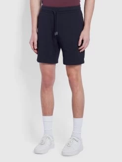 Farah Durrington Organic Cotton Jersey Shorts In True Navy