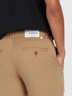 Farah Hawk Organic Cotton Chino Shorts In Beige -Farah f4hsb095 223 alt4 a5889300 3dfe 49c0 a9b3 fb42190d0915