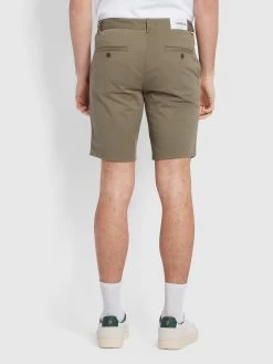 Farah Hawk Organic Cotton Chino Shorts In Vintage Green -Farah f4hsb095 310 alt4