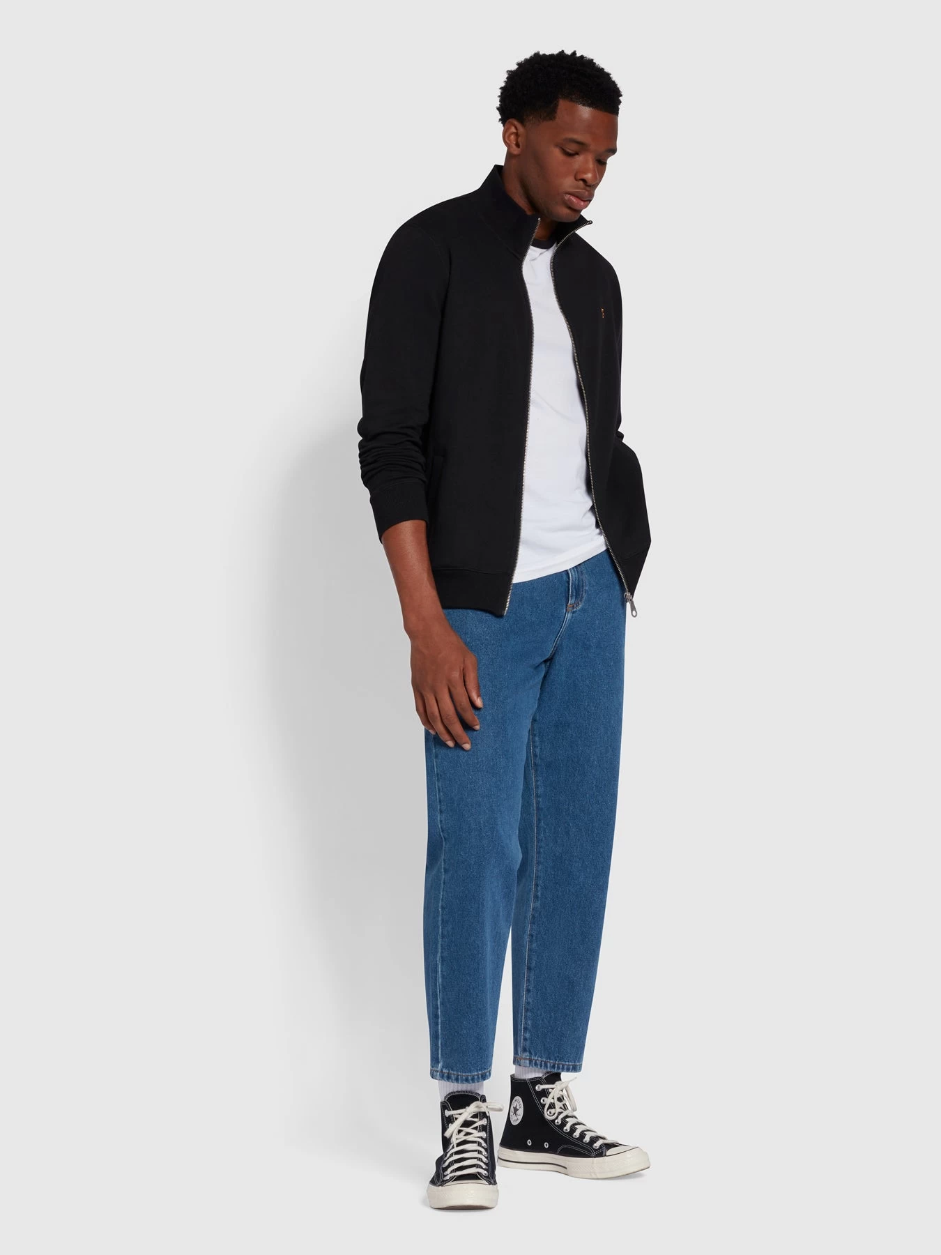 Farah Vance Organic Cotton Full Zip Sweatshirt In Black 4 Farah Vance Organic Cotton Full Zip Sweatshirt In Black - Image 2