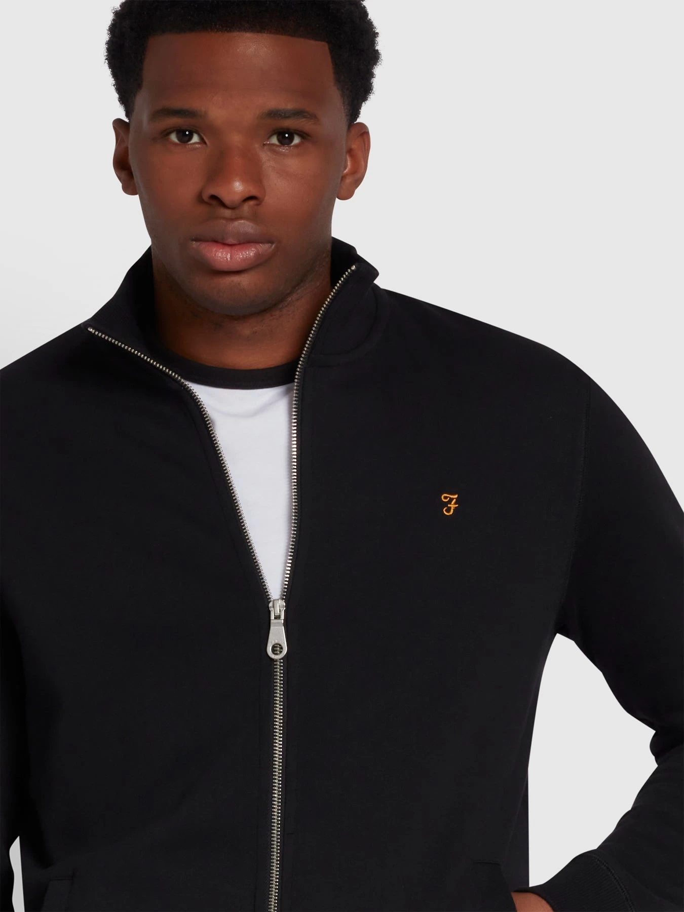 Farah Vance Organic Cotton Full Zip Sweatshirt In Black 5 Farah Vance Organic Cotton Full Zip Sweatshirt In Black - Image 3