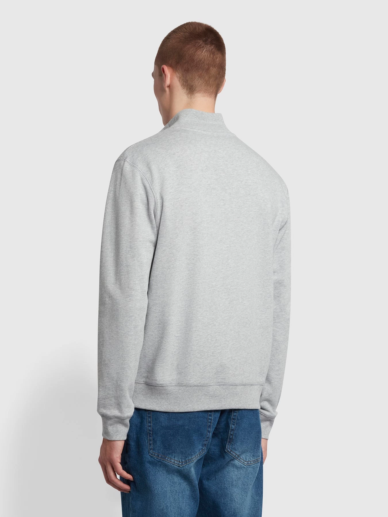 Farah Vance Organic Cotton Full Zip Sweatshirt In Light Grey Marl 6 Farah Vance Organic Cotton Full Zip Sweatshirt In Light Grey Marl - Image 4