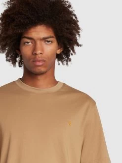 Farah Alexander Regular Fit Organic Cotton Circular T-Shirt In Beige -Farah f4kfc047 223 ALT3