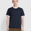 Farah Groves Regular Fit T-Shirt In True Navy -Farah f4kfd041 412 alt1