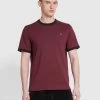 Groves Regular Fit T-Shirt In Farah Red -Farah f4kfd041 626 alt1