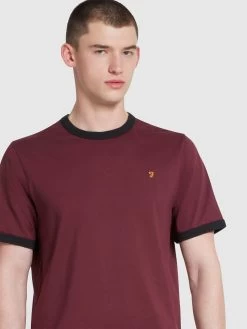 Groves Regular Fit T-Shirt In Farah Red -Farah f4kfd041 626 alt4