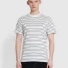 Farah Oakland Regular Fit Organic Cotton T-Shirt In Ecru -Farah f4kfd043 280 alt1
