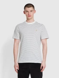 Farah Oakland Regular Fit Organic Cotton T-Shirt In Ecru