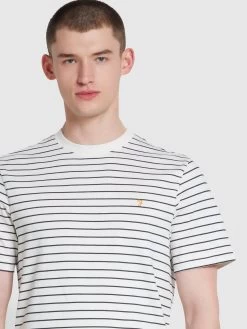 Farah Oakland Regular Fit Organic Cotton T-Shirt In Ecru -Farah f4kfd043 280 alt4