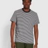 Farah Daytona Slim Fit Striped Organic Cotton T-Shirt In True Navy -Farah f4kmb022 412 alt1 76bd6028 c025 48ae 9853 5bb8baf78a22