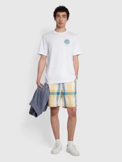 Farah Mackey Regular Fit Organic Cotton T-Shirt In White -Farah f4kmc005 104 ALT3