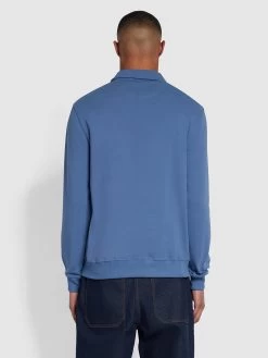 Farah Castell Regular Fit Quarter Zip Sweatshirt In Caribbean Blue -Farah f4kmd058 447 alt4