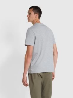 Farah Danny Slim Fit Organic Cotton T-Shirt In Grey Marl -Farah f4ksb056 043 alt3