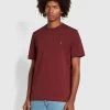 Danny Regular Fit Organic Cotton T-Shirt In Farah Red Marl
