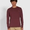 Worthington Slim Fit Long Sleeve Organic Cotton T-Shirt In Farah Red