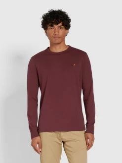Worthington Slim Fit Long Sleeve Organic Cotton T-Shirt In Farah Red