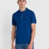 Farah Blanes Slim Fit Organic Cotton Polo Shirt In Blue Peony