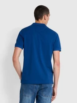 Farah Blanes Slim Fit Organic Cotton Polo Shirt In Blue Peony -Farah f4ksb068 492 alt3