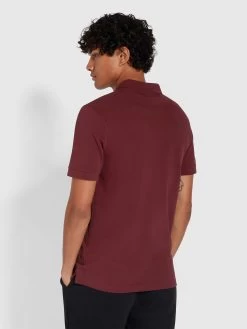Blanes Slim Fit Organic Cotton Polo Shirt In Farah Red -Farah f4ksb068 626 alt3