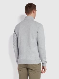 Farah Jim Organic Cotton Quarter Zip Sweatshirt In Light Grey Marl -Farah f4ksb073 042 alt4