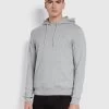 Farah Zain Slim Fit Organic Cotton Hoodie In Light Grey Marl