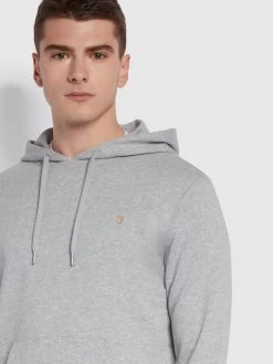 Farah Zain Slim Fit Organic Cotton Hoodie In Light Grey Marl -Farah f4ksb074 042 alt3