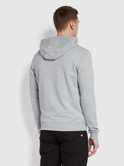 Farah Zain Slim Fit Organic Cotton Hoodie In Light Grey Marl -Farah f4ksb074 042 alt4