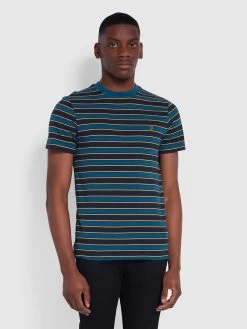 Farah Aziz Slim Fit Organic Cotton T-Shirt In Teal