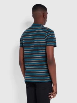 Farah Aziz Slim Fit Organic Cotton T-Shirt In Teal -Farah f4ksc001 371 alt2