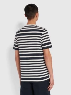 Farah Rourke Slim Fit Organic Cotton T-Shirt In True Navy -Farah f4ksc012 412 alt2