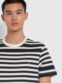 Farah Rourke Slim Fit Organic Cotton T-Shirt In True Navy -Farah f4ksc012 412 alt4