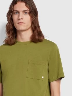 Farah Stacy Regular Fit Short Sleeve T-Shirt In Moss Green -Farah f4ksd007 344 ALT3