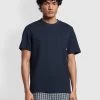 Farah Stacy Regular Fit Pocket Short Sleeve T-Shirt In True Navy