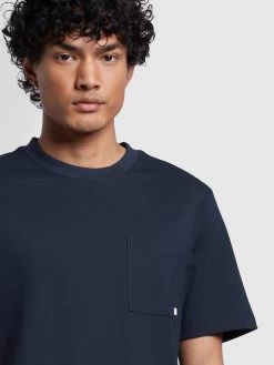Farah Stacy Regular Fit Pocket Short Sleeve T-Shirt In True Navy -Farah f4ksd007 412 alt3