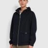 Farah Spike Parka Jacket In True Navy